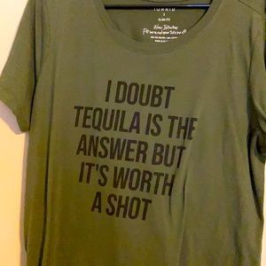 Size 2 torrid tequila shot green tee